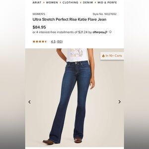 ariat ultra stretch perfect rise katie flare jean